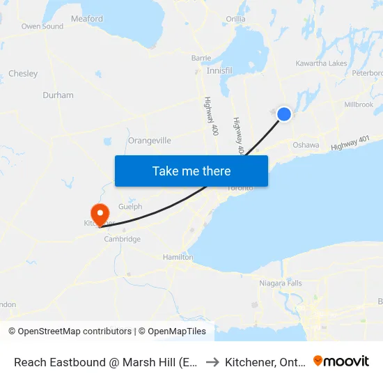 Reach Eastbound @ Marsh Hill (Epsom) to Kitchener, Ontario map