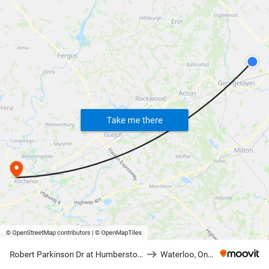 Robert Parkinson Dr at Humberstone Cres to Waterloo, Ontario map