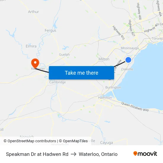 Speakman Dr at Hadwen Rd to Waterloo, Ontario map