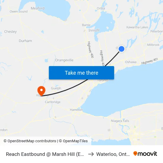 Reach Eastbound @ Marsh Hill (Epsom) to Waterloo, Ontario map