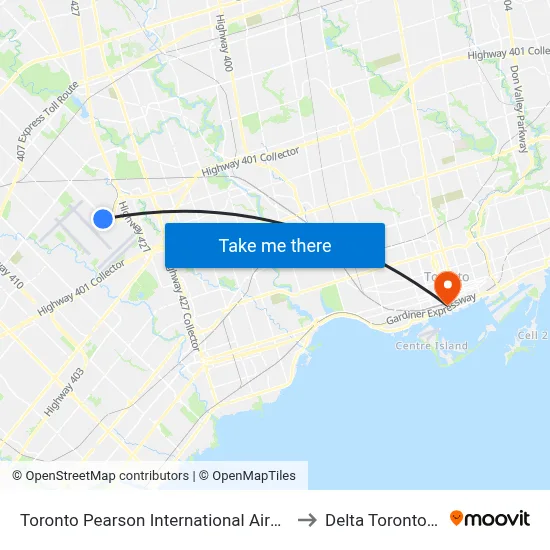 Toronto Pearson International Airport (Yyz) to Delta Toronto Pool map