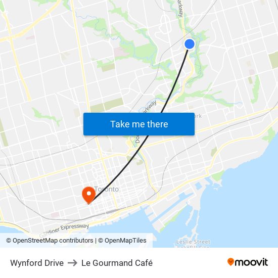 Wynford Drive to Le Gourmand Café map