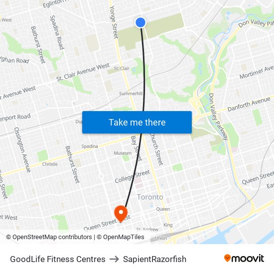 GoodLife Fitness Centres to SapientRazorfish map