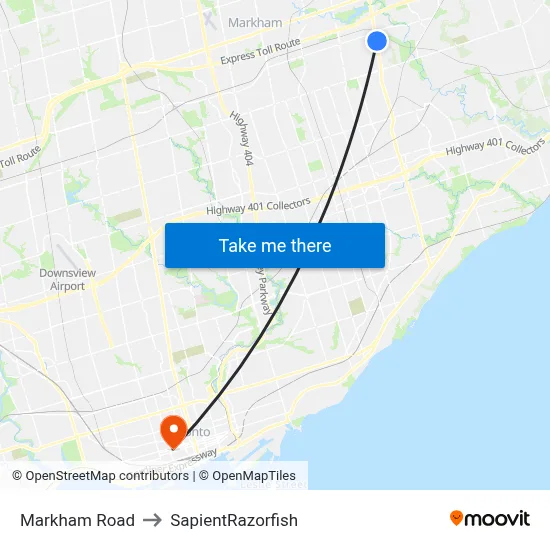 Markham Road to SapientRazorfish map