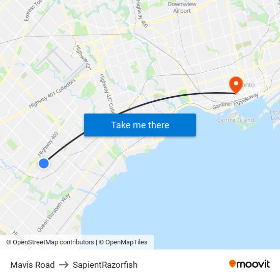 Mavis Road to SapientRazorfish map