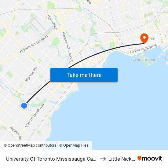 University Of Toronto Mississauga Campus to Little Nicky's map