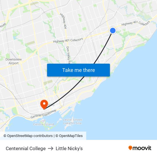 Centennial College to Little Nicky's map