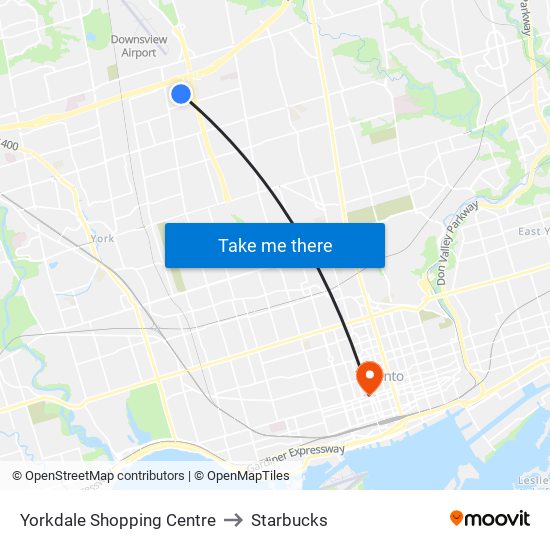 Yorkdale Shopping Centre to Starbucks map