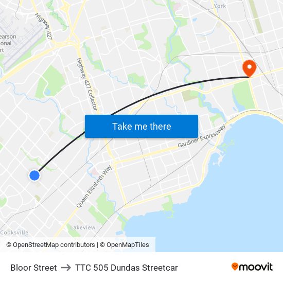Bloor Street to Bloor Street map