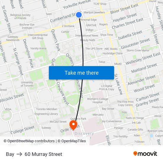 Bay to 60 Murray Street map