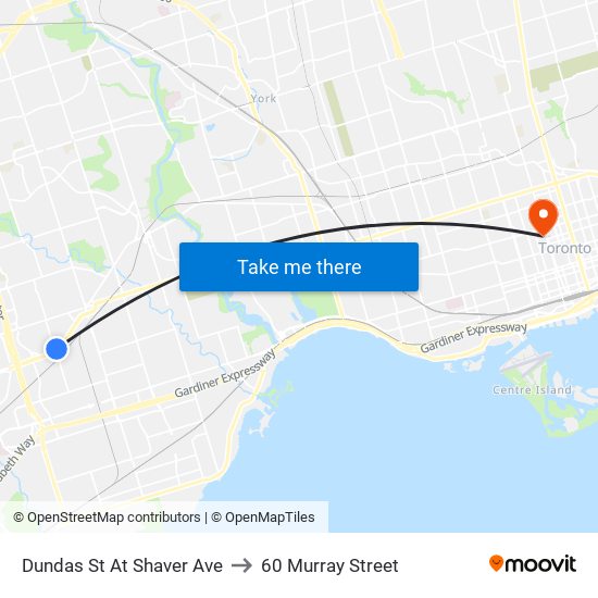 Dundas St At Shaver Ave to 60 Murray Street map