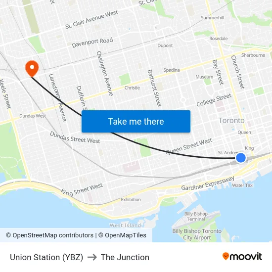 Union Station (YBZ) to The Junction map