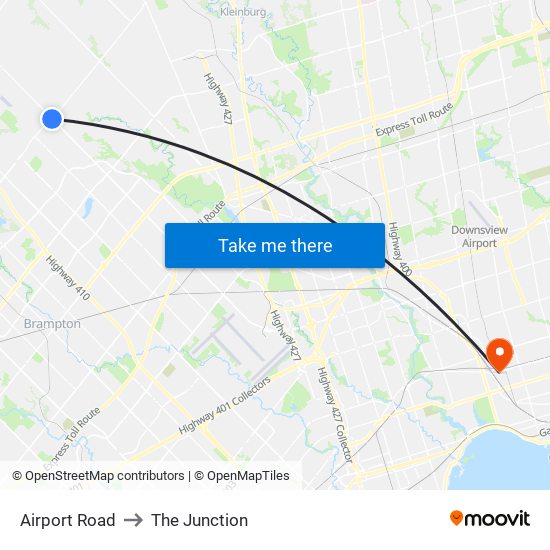 Airport Road to The Junction map