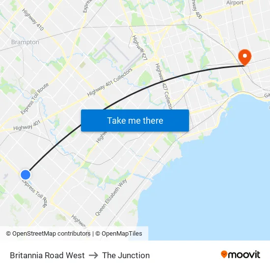Britannia Road West to The Junction map