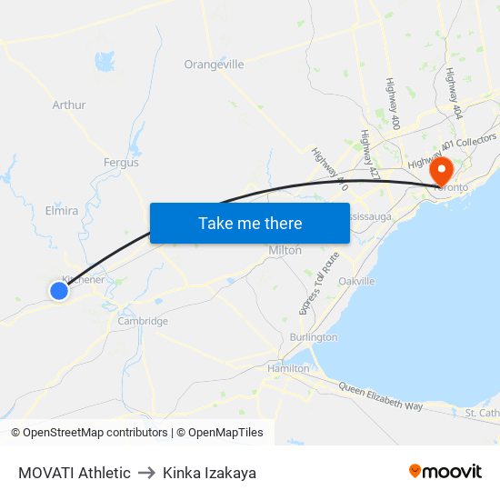 MOVATI Athletic to Kinka Izakaya map