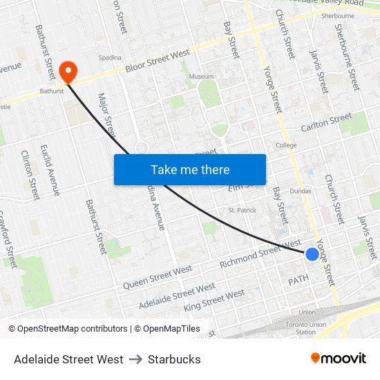 Adelaide Street West to Adelaide Street West map