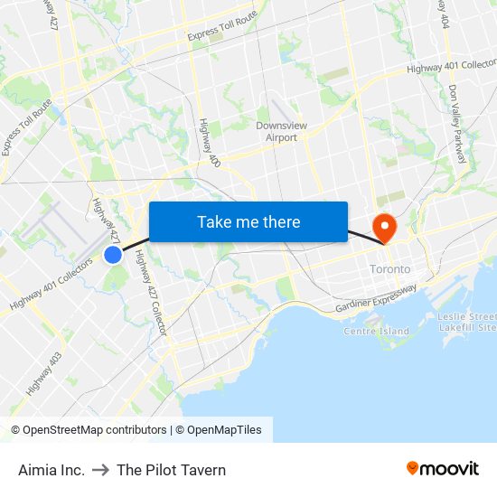 Aimia Inc. to The Pilot Tavern map