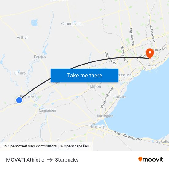 MOVATI Athletic to Starbucks map
