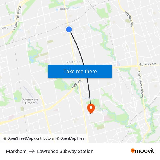 Markham to Lawrence Subway Station map