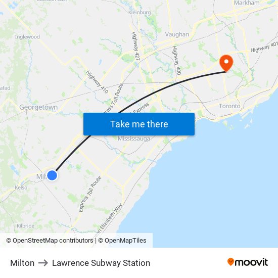 Milton to Lawrence Subway Station map