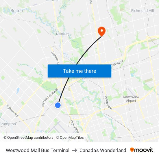 Westwood Mall Bus Terminal to Westwood Mall Bus Terminal map