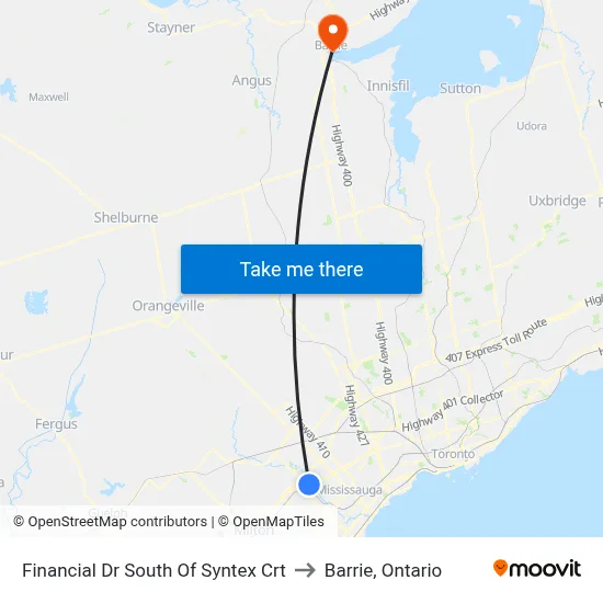 Financial Dr South Of Syntex Crt to Barrie, Ontario map