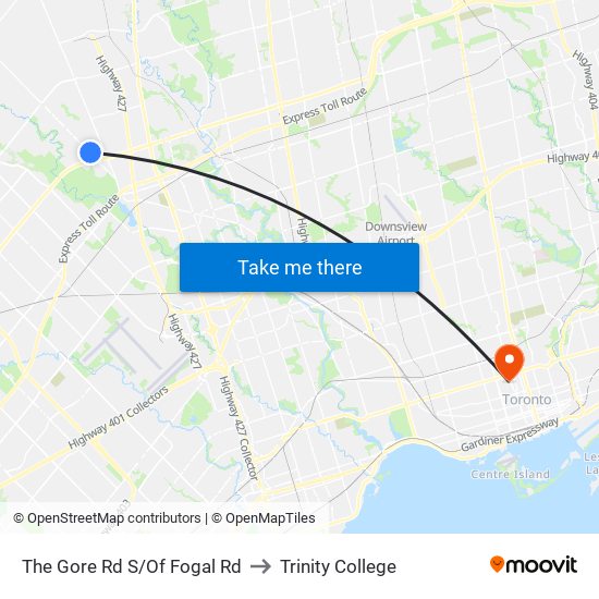 The Gore Rd S/Of Fogal Rd to Trinity College map