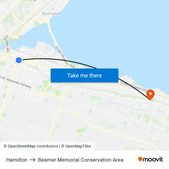 Hamilton to Beamer Memorial Conservation Area map