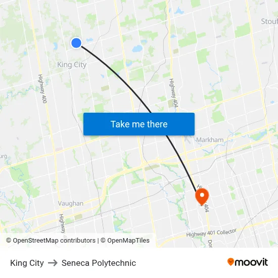 King City to Seneca Polytechnic map