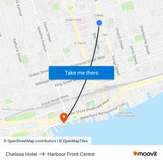 Chelsea Hotel to Harbour Front Centre map