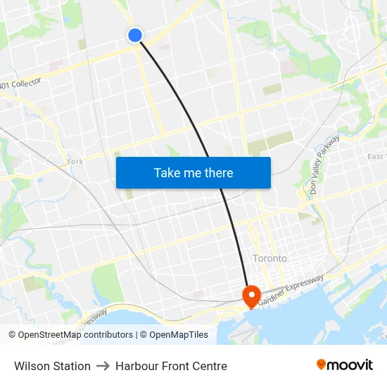 Wilson Station to Harbour Front Centre map