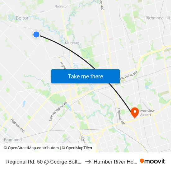 Regional Rd. 50 @ George Bolton Pkwy. to Humber River Hospital map