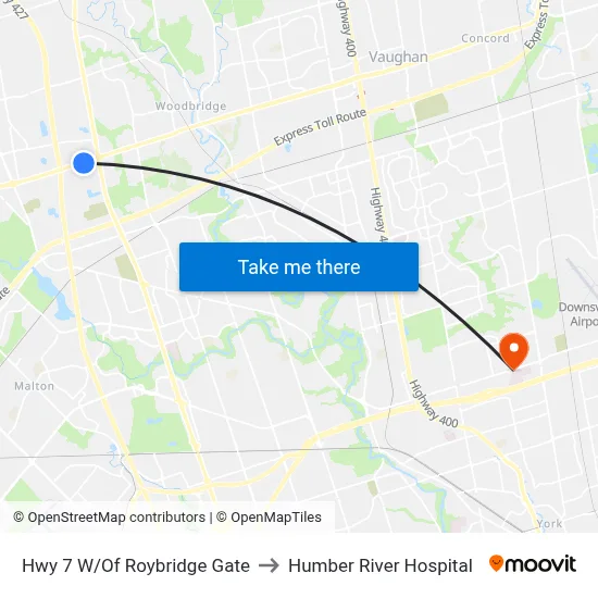 Hwy 7 W/Of Roybridge Gate to Humber River Hospital map