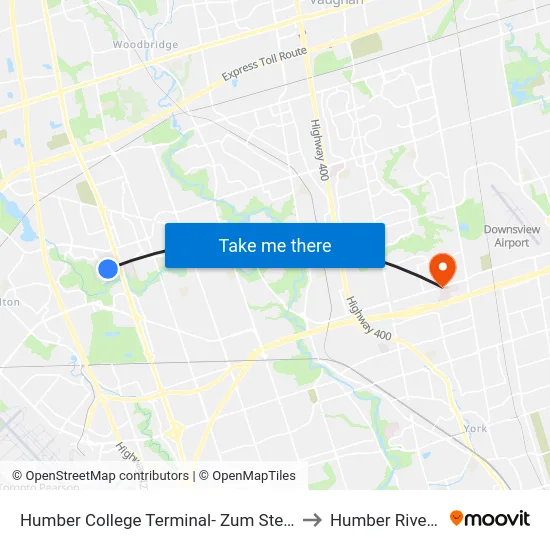 Humber College Terminal- Zum Steeles 511/511a/511c to Humber River Hospital map
