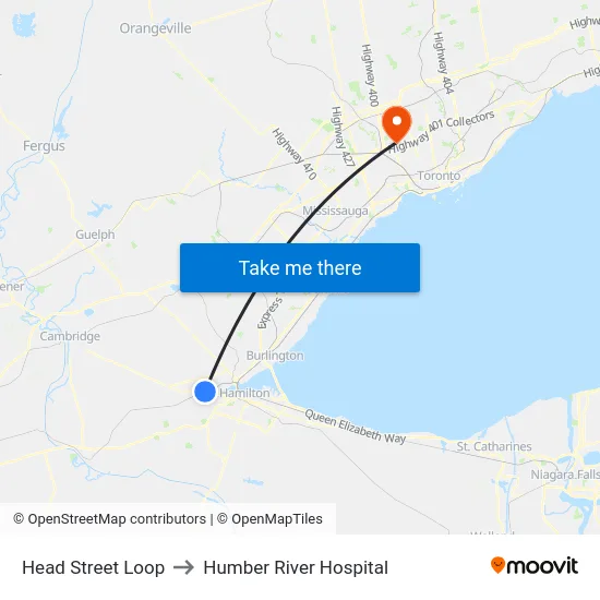 Head Street Loop to Humber River Hospital map