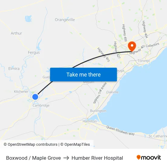Boxwood / Maple Grove to Humber River Hospital map