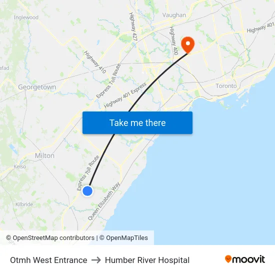 Otmh West Entrance to Humber River Hospital map