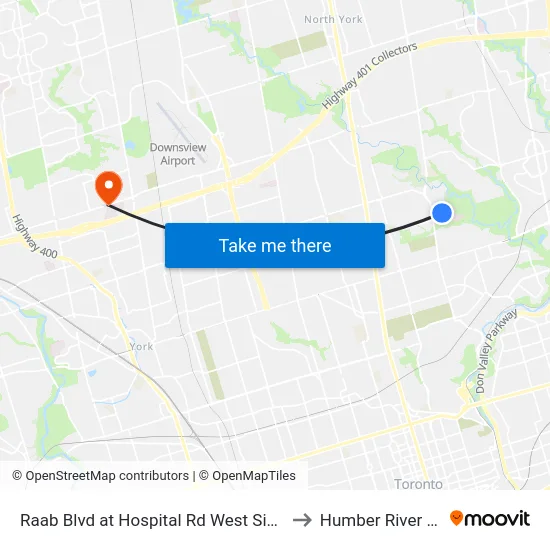 Raab Blvd at Hospital Rd West Side - K & L Wings to Humber River Hospital map