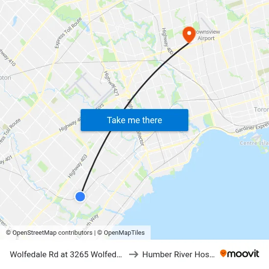 Wolfedale Rd at 3265 Wolfedale Rd to Humber River Hospital map