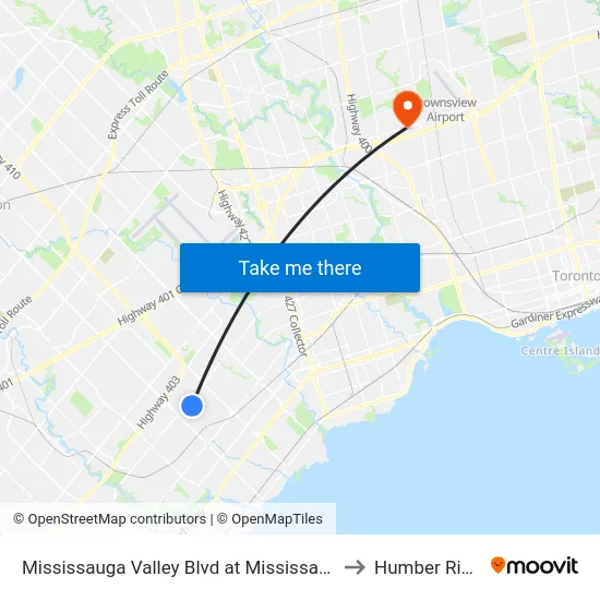 Mississauga Valley Blvd at Mississauga Valley Community Centre to Humber River Hospital map