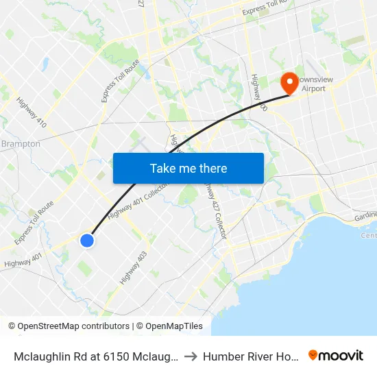 Mclaughlin Rd at 6150 Mclaughlin Rd to Humber River Hospital map