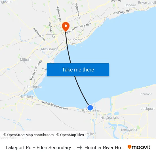 Lakeport Rd + Eden Secondary School to Humber River Hospital map