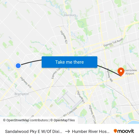 Sandalwood Pky E W/Of Dixie Rd to Humber River Hospital map