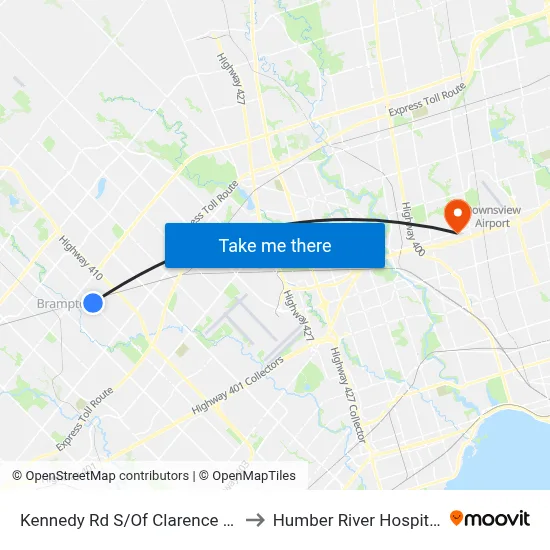 Kennedy Rd S/Of Clarence St to Humber River Hospital map