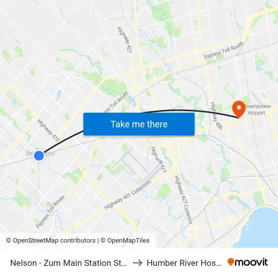 Nelson - Zum Main Station Stop Sb to Humber River Hospital map