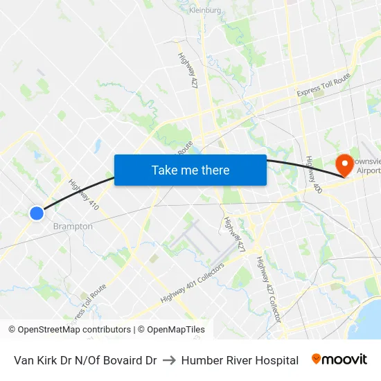 Van Kirk Dr N/Of Bovaird Dr to Humber River Hospital map