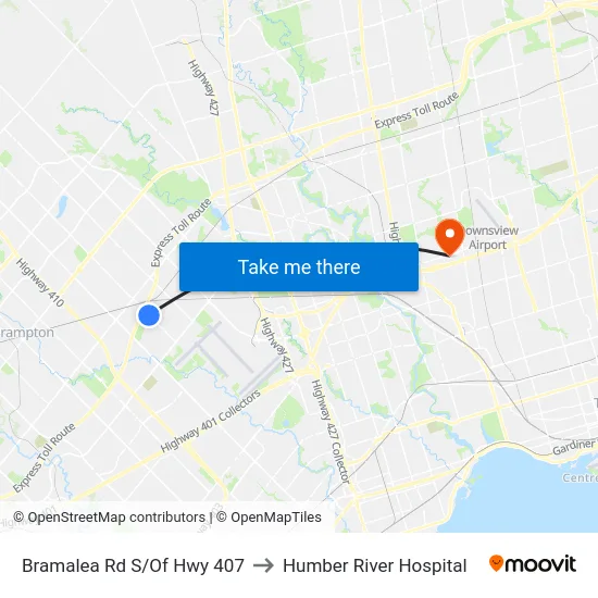 Bramalea Rd S/Of Hwy 407 to Humber River Hospital map