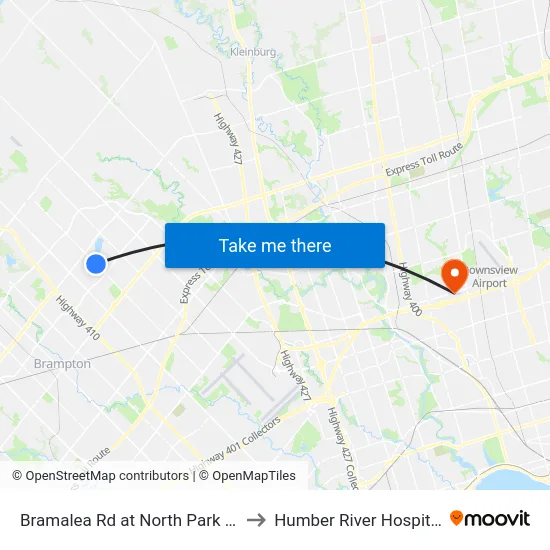 Bramalea Rd at North Park Dr to Humber River Hospital map