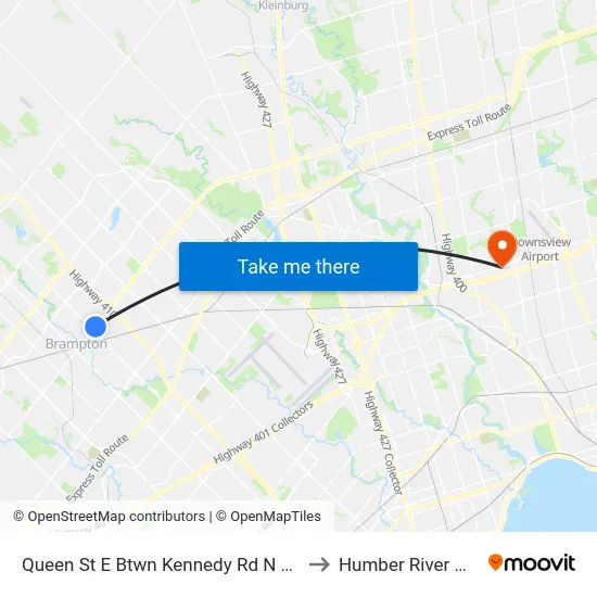 Queen St E Btwn Kennedy Rd N & Hansen Rd to Humber River Hospital map