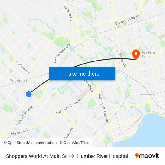 Shoppers World At Main St to Humber River Hospital map